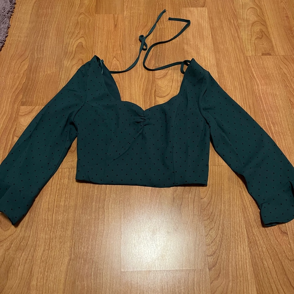 Renamed Dark green bell bottom blouse